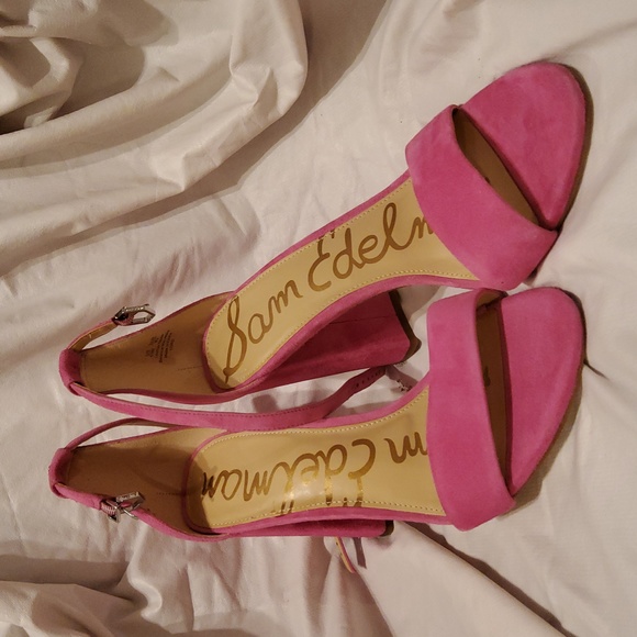 Sam Edelman Shoes - Pink velvet suede heeled sandals